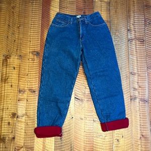 Vintage Fleece Lined LL Bean mom jeans